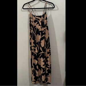 A New Day Black and Tan Floral Maxi Dress